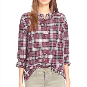 ELIZABETH & JAMES Carine Plaid Shirt Black Cherry